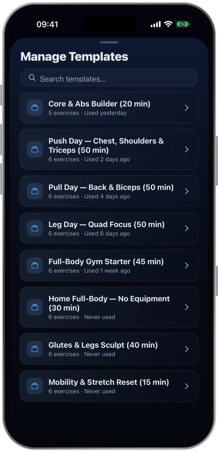 Workout templates for every split